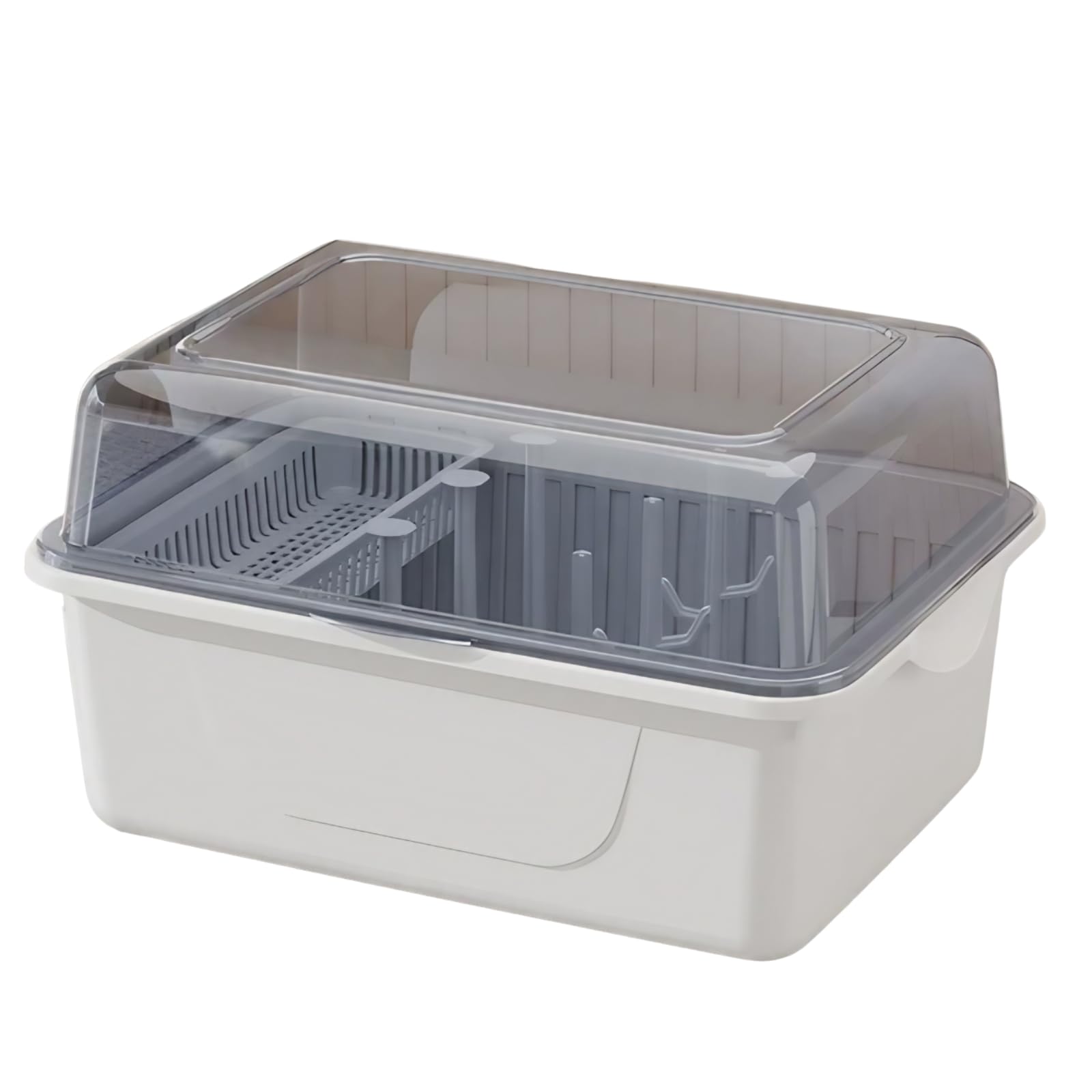 

DIZLAS Baby Bottle Rack with Lid, Storage Case, Baby Bottle Stand, Drying, Sanitizing, Disinfecting, Bottle Drainer, Portable, Large Capacity (Gray