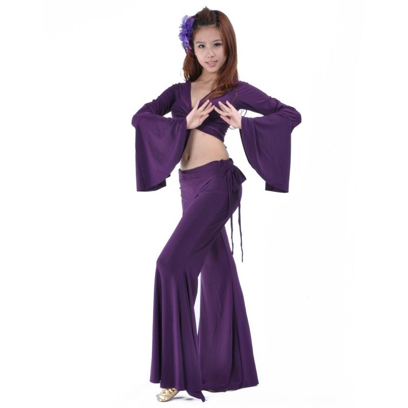 Crystal Cotton Trumpet Sleeves and Crystal Cotton Waist Skirt Tribal Pants Belly Dance Set Belly Dance Autumn and Winter Set
