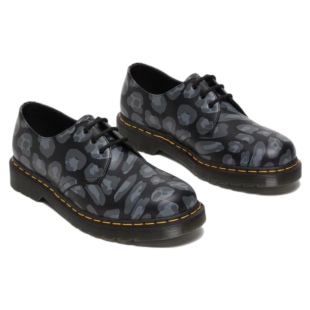 Dr. Martens 1461 Verzerrter Leopardenmuster Unisex Sneaker Schwarz 27686001