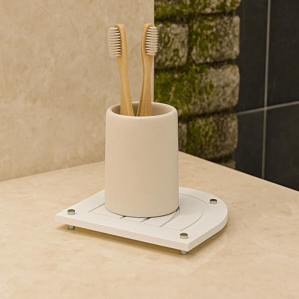 Water Absorbent Diatom Mud Drying Mat Fast Drying Metal Feet Toothbrush Holder Modern Non-Slip Countertop Storage Tray Bathroom