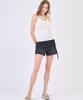 RAVEROUS Belted Denim Shorts Black