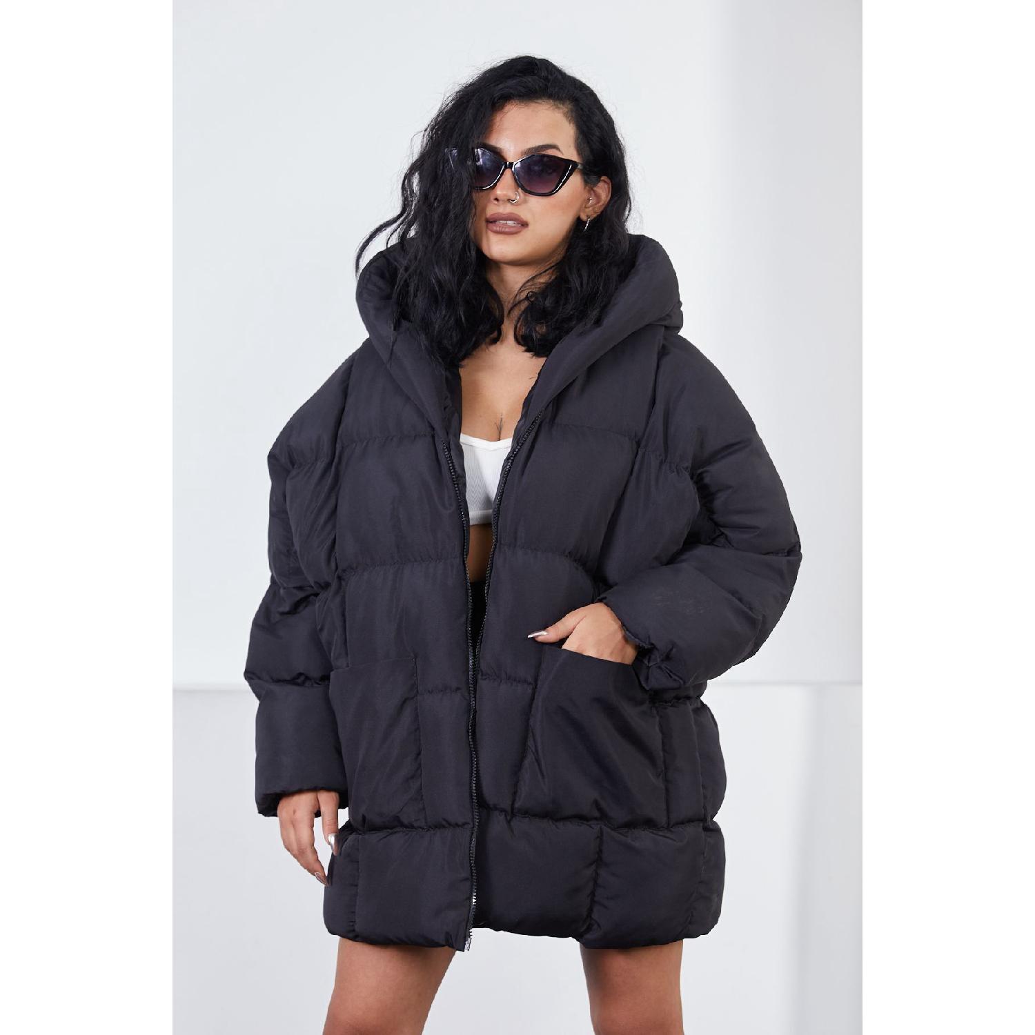 

Женский пуховик S чёрный