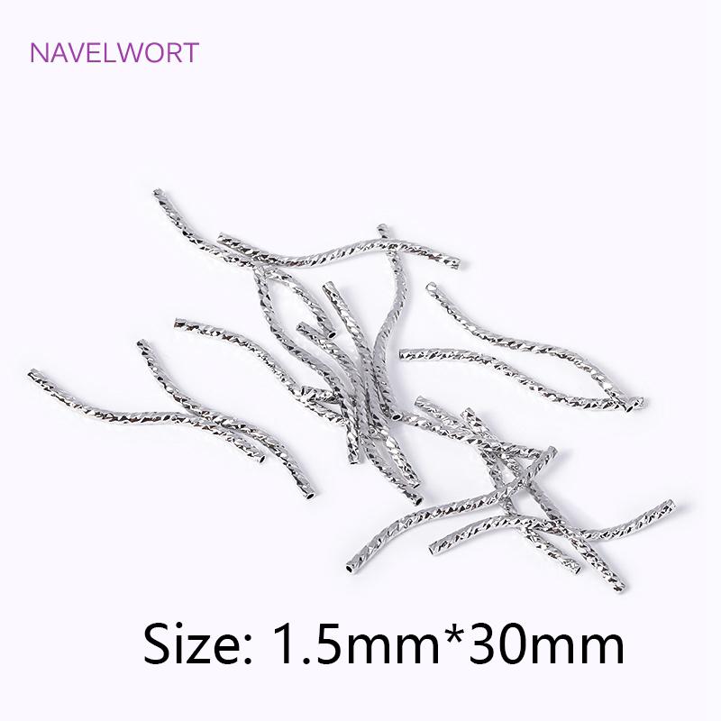 18K Gold Plated Brass S Shape Curved Tube Metal Twisted Tube Beads Connector DIY Necklace Jewelry Making Accessories Wholesale