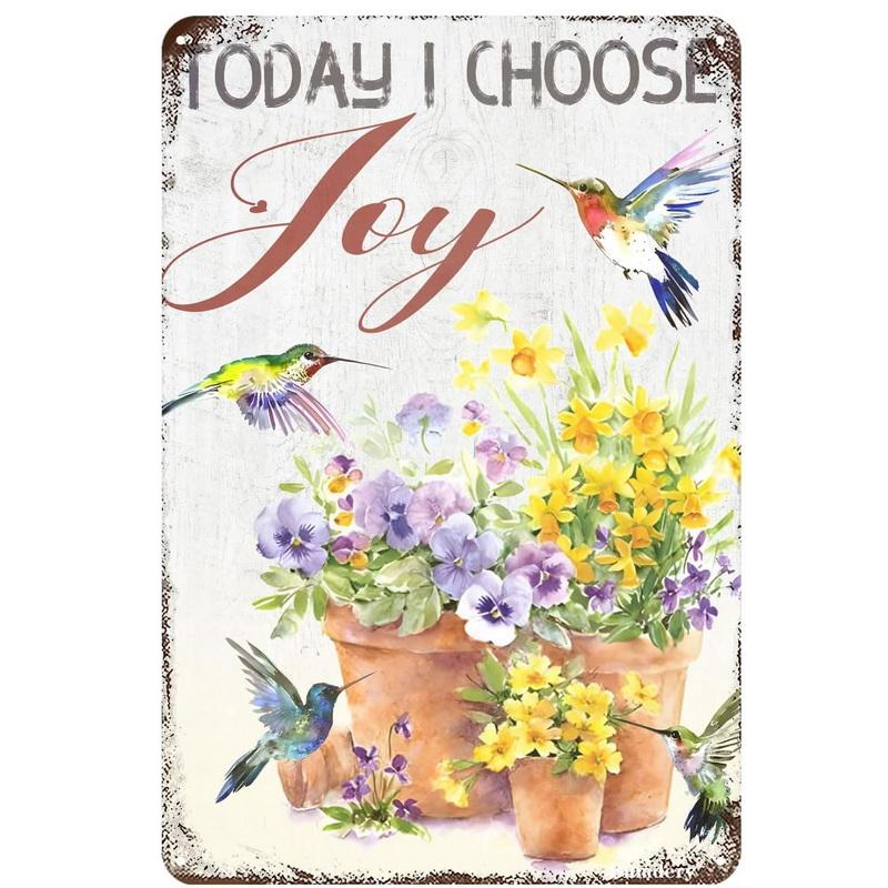 Metal Tin Sign Garden Beautiful Flowers Vintage Tin Sign Flower Lavender Metal Wall Panel Retro Art Decoration for Home Cafe Bar