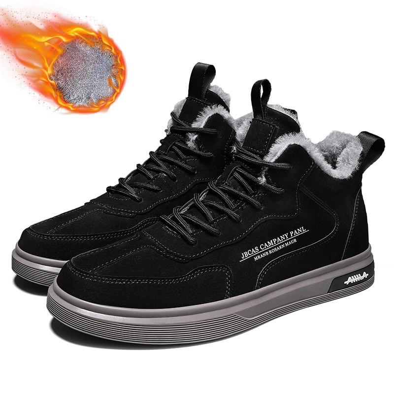 

Новые мужские ботинки Повседневная обувь Осень Зима Мужская рабочая обувь Теплые и флисовые Противоскользящие Износостойкие Уличные мужские ботинки 44 чёрный