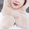 Women Hat Solid Color Elastic Knitted Warm Winter Hat With Scarf Outdoor