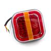 2pcs 12V 24V 4inch Square LED Tail Light Licesen Plate Taillight Turn Signal For Trailer Bus Pickup Rear Left Right Brake Lamp