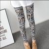 Women's Cartoon Print High Waist Slim Leggings – Plus Size, Trendy, Elastic, Perfect for Spring & Autumn.