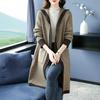 Knitted Hooded Cardigan Jacket for Women Loose and Thick Long Sweater Coat Over The Knee Cardigan for Women