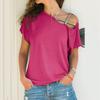 JPNTKYWomen's Fashion Casual Solid Color Print Short Sleeve Blouses & Shirts