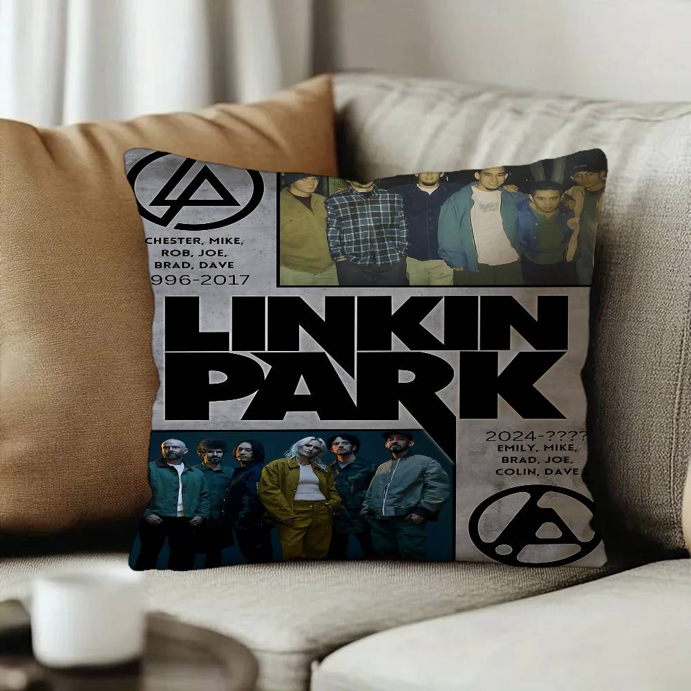 Band LLinkin Cool PPark Cushion Cover Pillow Cover Decor Pillowcase Printed Cushion Case for Couch