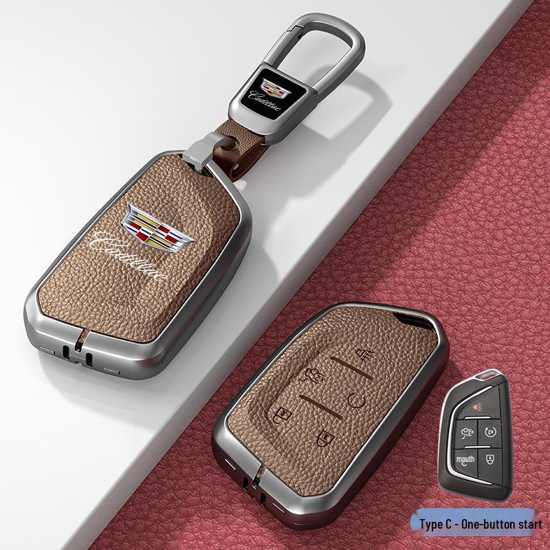 Lädernyckelskydd för Cadillac XT5/CT6/XT4/XTS och ATSL – Unisexdesign med spänne