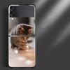 Cute Cat Kitten Phone Protective Case For Samsung Galaxy Z Flip3 5g Back Cases For Samsung Z Flip Capa Black Shell Fundas
