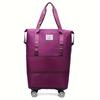 [Foldable Travel Bag] 3-Layer Extra-Large Foldable Travel Bag with Wheels | Nylon Luggage for Daily Commute & Moving