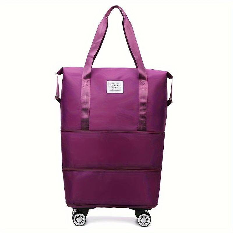 [Foldable Travel Bag] 3-Layer Extra-Large Foldable Travel Bag with Wheels | Nylon Luggage for Daily Commute & Moving