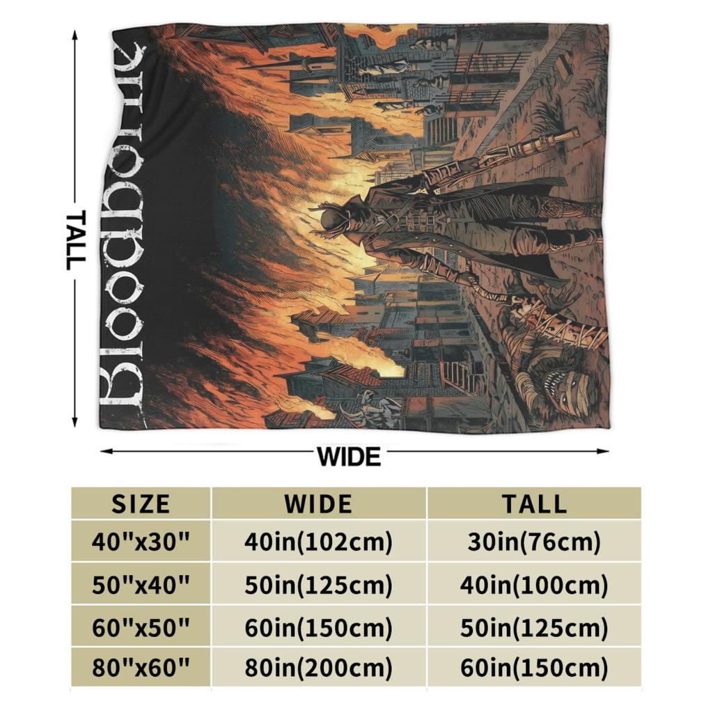 Bloodborne Dark Souls Decke Warm Weich Bedruckte Plüschdecke für Mädchen Jungen Sofa Stuhl Flanell Tagesdecke Bettbezug