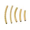 18K Gold Plated Stainless Steel Embossed Colorfast Faceted Tube Beads for DIY Jewelry
