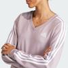 Adidas Essentials 3-Stripes V-Neck Sweatshirt Women Sweatshirt Light-Pink IR5302