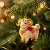 Innen-Feiertagsdekorationen 2D Flaches Weihnachtsschaf Hängende Verzierung mit Lanyard, Acryl Bürobaum Anhänger für Zuhause Party Festliche Dekoration Und