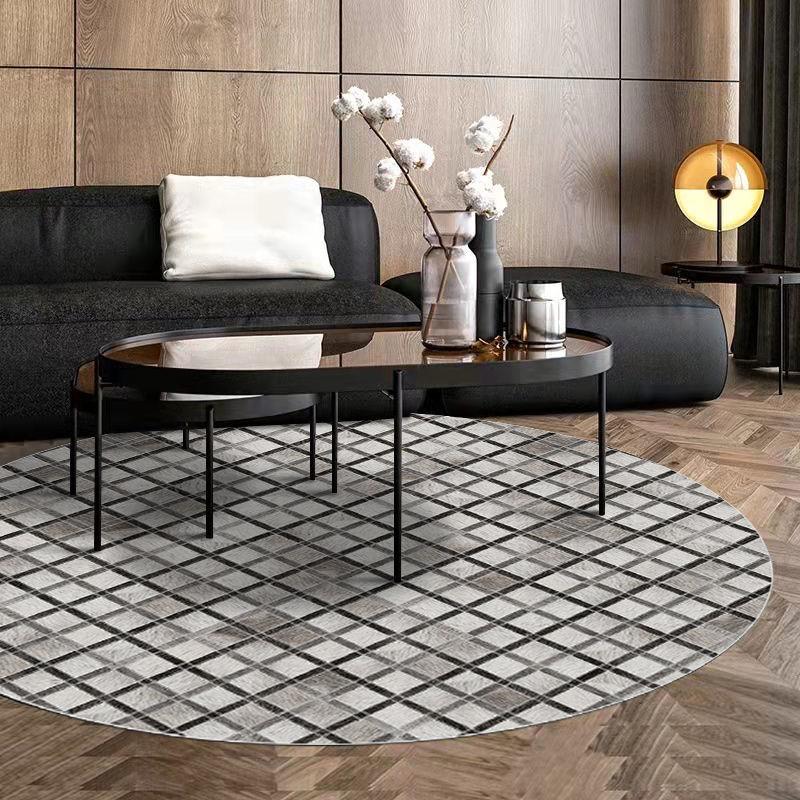 Amerikanischer Retro Runder Wohnzimmerteppich Leichte Luxus Teppiche für Schlafzimmer Heimdekoration Couchtischmatte Lounge Teppich Stuhlmatten