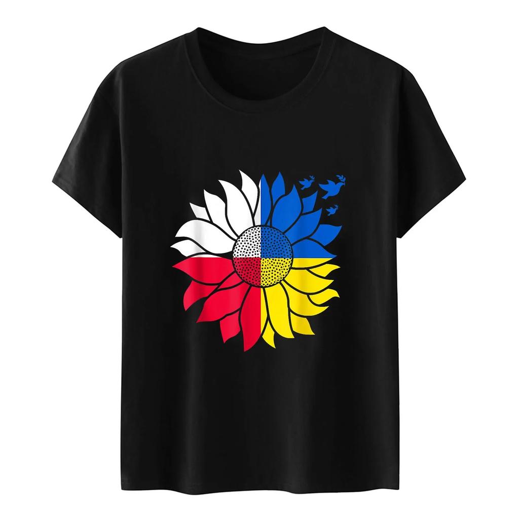 Ukraine Flag Printed Fashion Womens Tshirts Short Sleeve Funny Tops Tees Graphic Unisex T Shirts Women Men Clothing