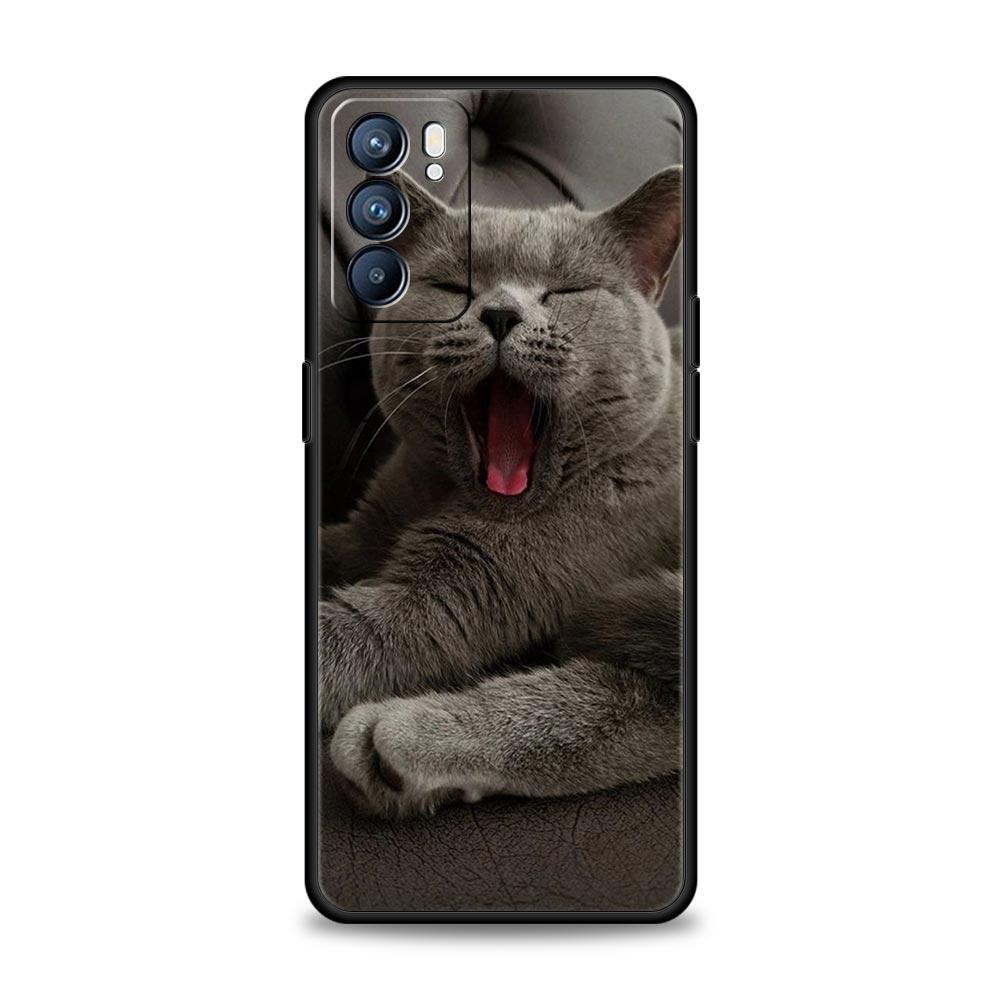 

Чехол с британским короткошерстным котом для Oppo Find X6 Pro X5 A54 A53 A52 A9 A15 A95 A17 A16 A76 A74 A57 A31 A3s Reno8 Reno6 Pro Plus Oppo A31