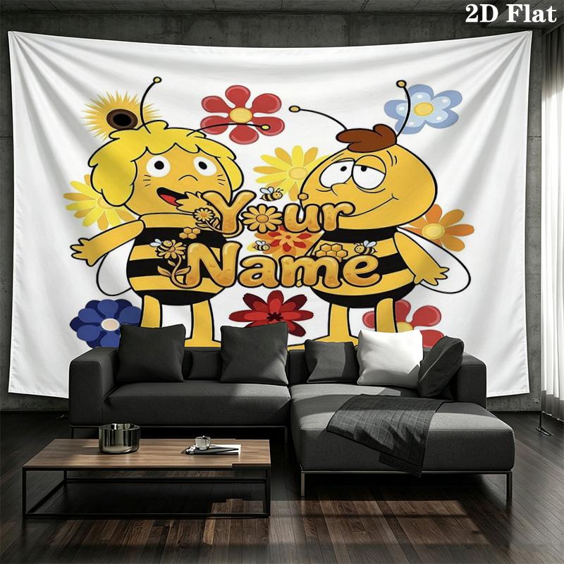 Artwork Custom Name Wall Tapestry Aesthetic Wall Hanging Printed Fabric Blanket Decorative Tapestries For Bedroom Living Room Home Decor