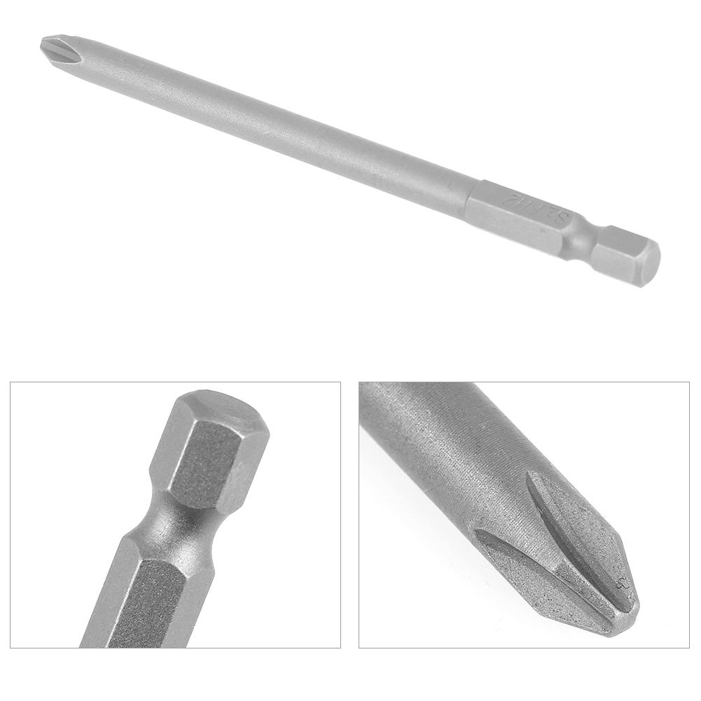 9pcs S2 Steel Cross Head PH1 PH2 Screwdriver Bits Set 1 4inch Hex Shank 100mm