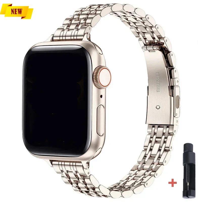 Stainless Steel Strap For Apple Watch Ultra 2 Band 49mm 42 44mm Metal Bracelet iWatch Series 10 46mm 9 8 7 6 SE 5 4 3 45mm 41mm