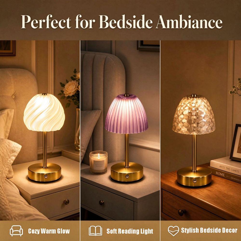 Nordic Style Touch Control Lamp Dimmable Gold Bedside Lamp Modern Nightstand Light Restaurant