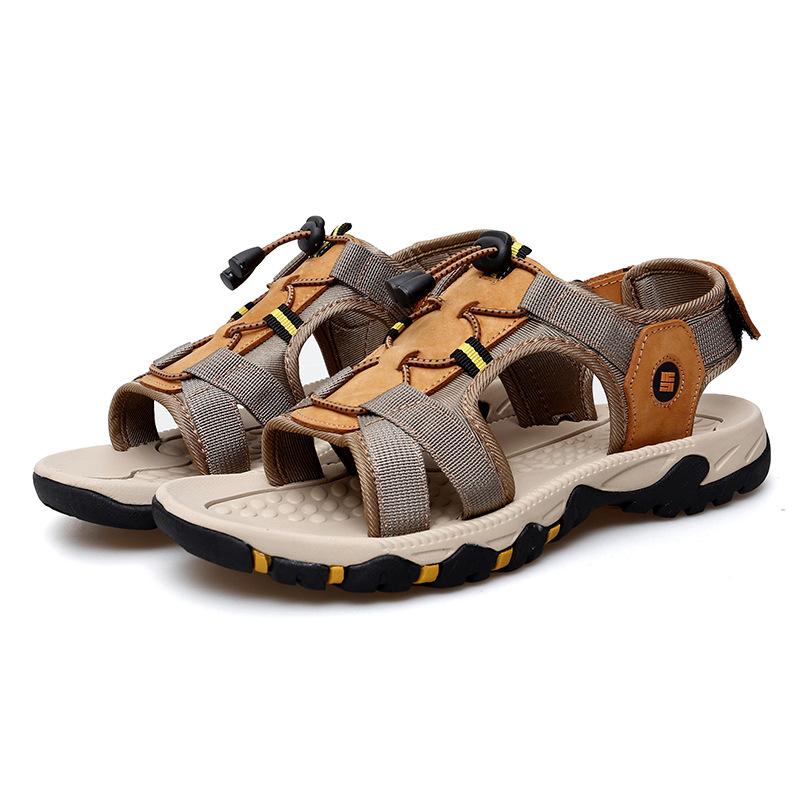 Sandals for Men In Large Size, Trendy Outdoor Sports Leather Sandals and Slippers, Breathable and Versatile Summer Casual Beach Shoes