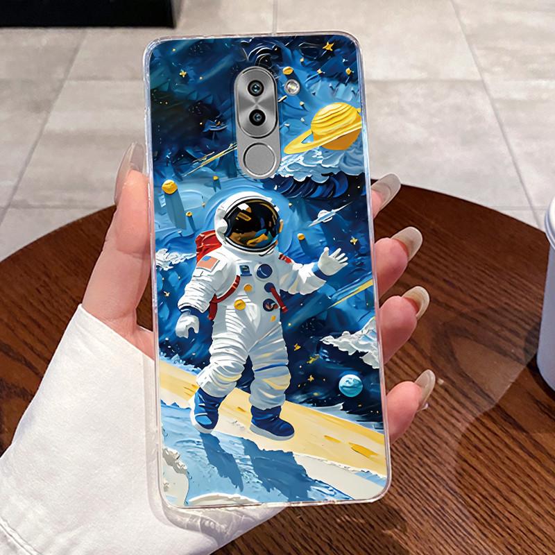 Casing For Huawei GR5 2017 / Mate 9 Lite / Honor 6X Case Aesthetic Cute Cat Cartoon Soft Silicone Transparent Back Cover Bumper