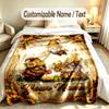 Gnome Theme Custom Blanket Personalized Name & Text Customized Soft Warm Throw Blanket Home Decor