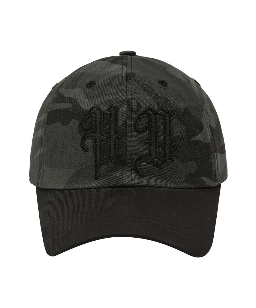 HOODHOOD Hd Artificial Leather Applique Camo Ball Cap Grey