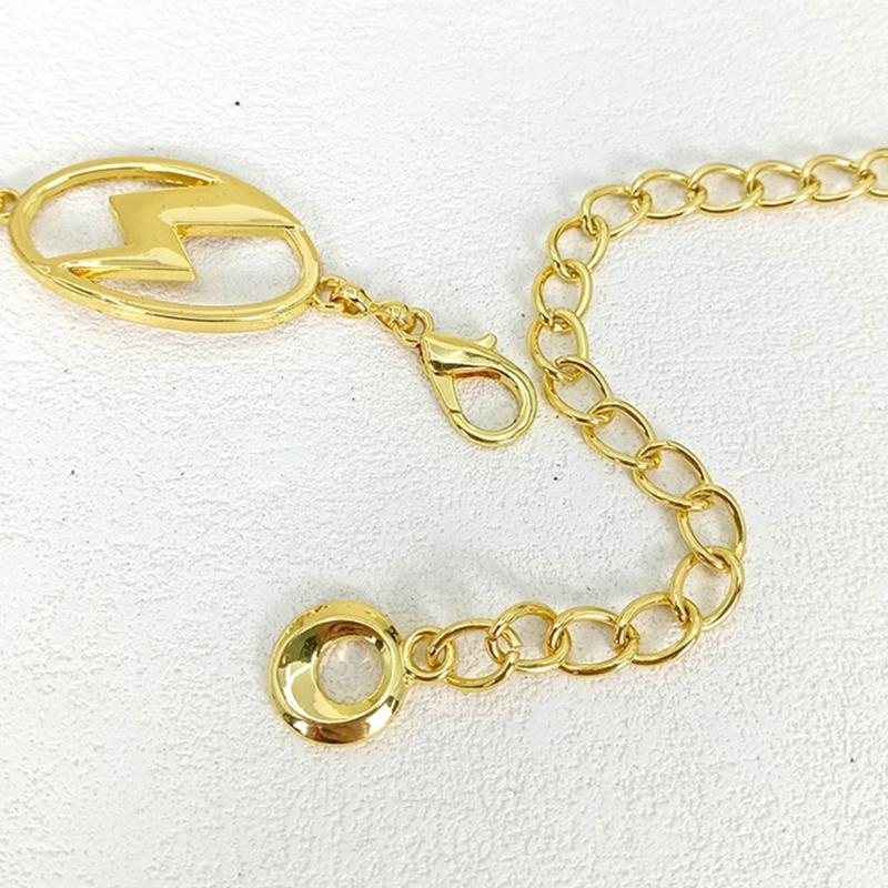 Vintage Oval Metal Chain Belt Women Adjustable Length Unique Waist Belt for Special Occasion