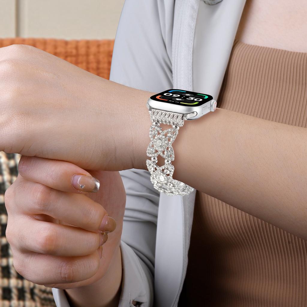 Bling Elastic Bracelet Link For Apple Watch Band Series 11/10/9/8/7/6/5/4/3/2/1 SE 40mm 41mm 42mm 44mm 45mm 46mm 49mm Strap