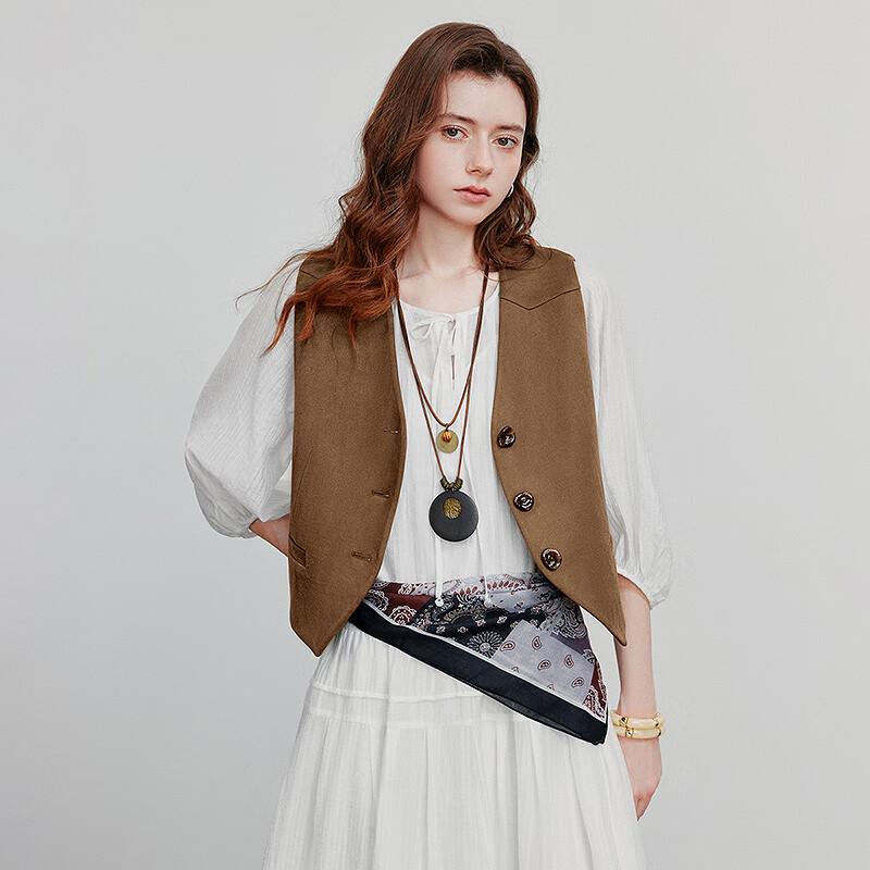 Chuyu 2025 Autumn Retro Suede Short Vest