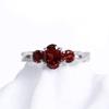 Schlichter Damenring Natürliche Rote Granat Edelsteine 925 Silberring - Eleganter Schmuck für den täglichen Gebrauch