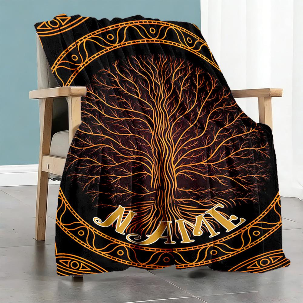 Tree Life65 Customize Your Name Blanket Cozy Customizable Blanket Ultra-Soft Great for Home Decor Livingroom Sofa Nap Ideal for All Seasons