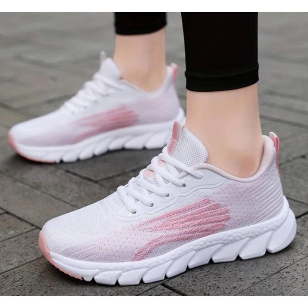 Unisex White Sports Shoes, Mesh Breathable Lightweight Running Shoes, Soft Soled Casual Walking Shoes