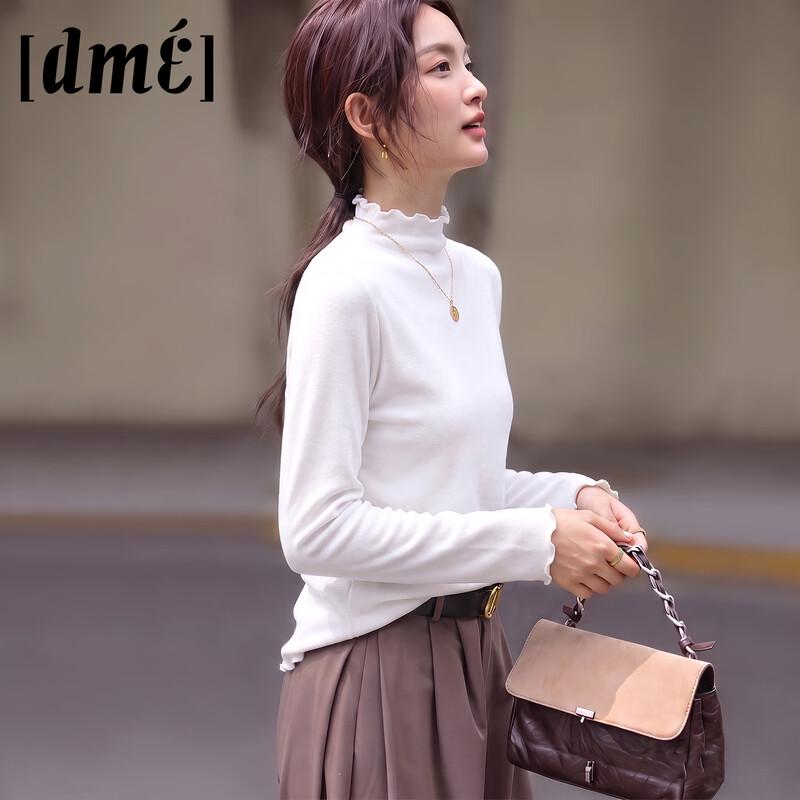 Women's High Neck Fleece Long Sleeve Base Layer with Lettuce Edge