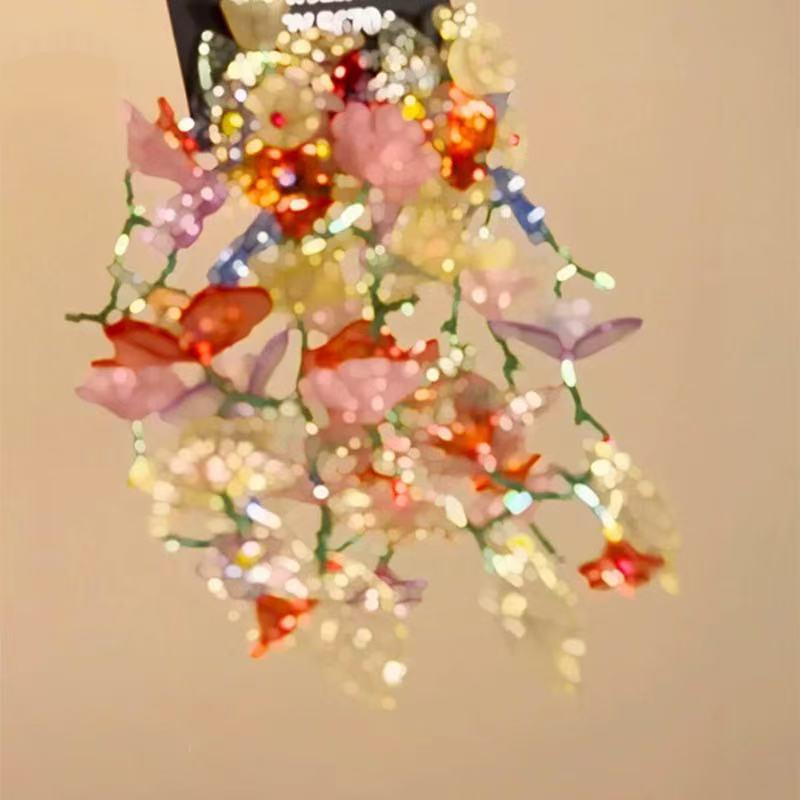 Steel Needle Flower Star Pendant Earrings Sweet Niche Temperament Earrings Exquisite Versatile Fashion High-end Earrings