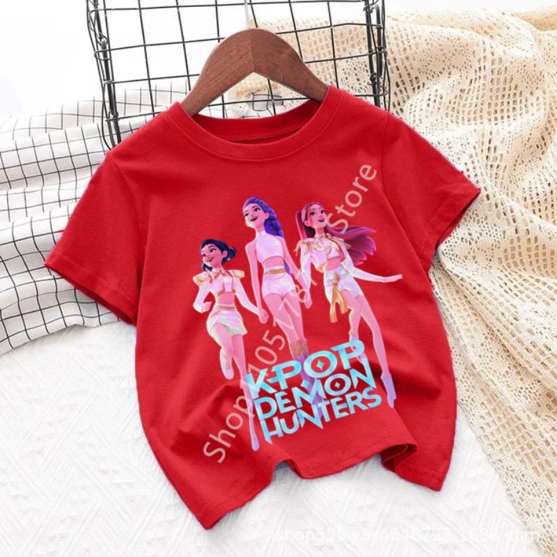 2026 Kpop Cartoon Print Graphic Kids T-Shirts Funny Gift for Fans Harajuku T-Shirts Summer Short Sleeve Tops Children's Clothing