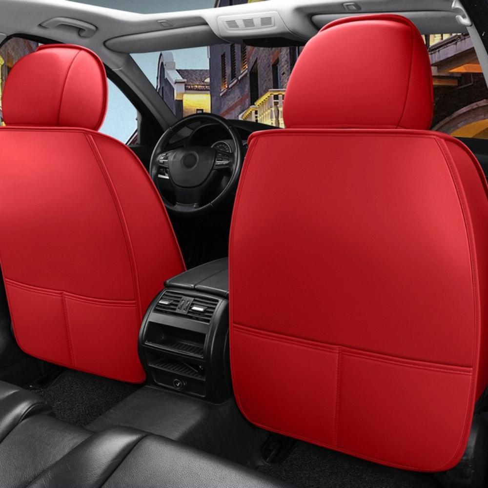 Funda de Asiento de Coche de Cuero para 5 Plazas, Adecuada para Sedanes, SUVs y Camionetas, con Accesorios de Coche Ajustables para los Asientos Delanteros y Traseros