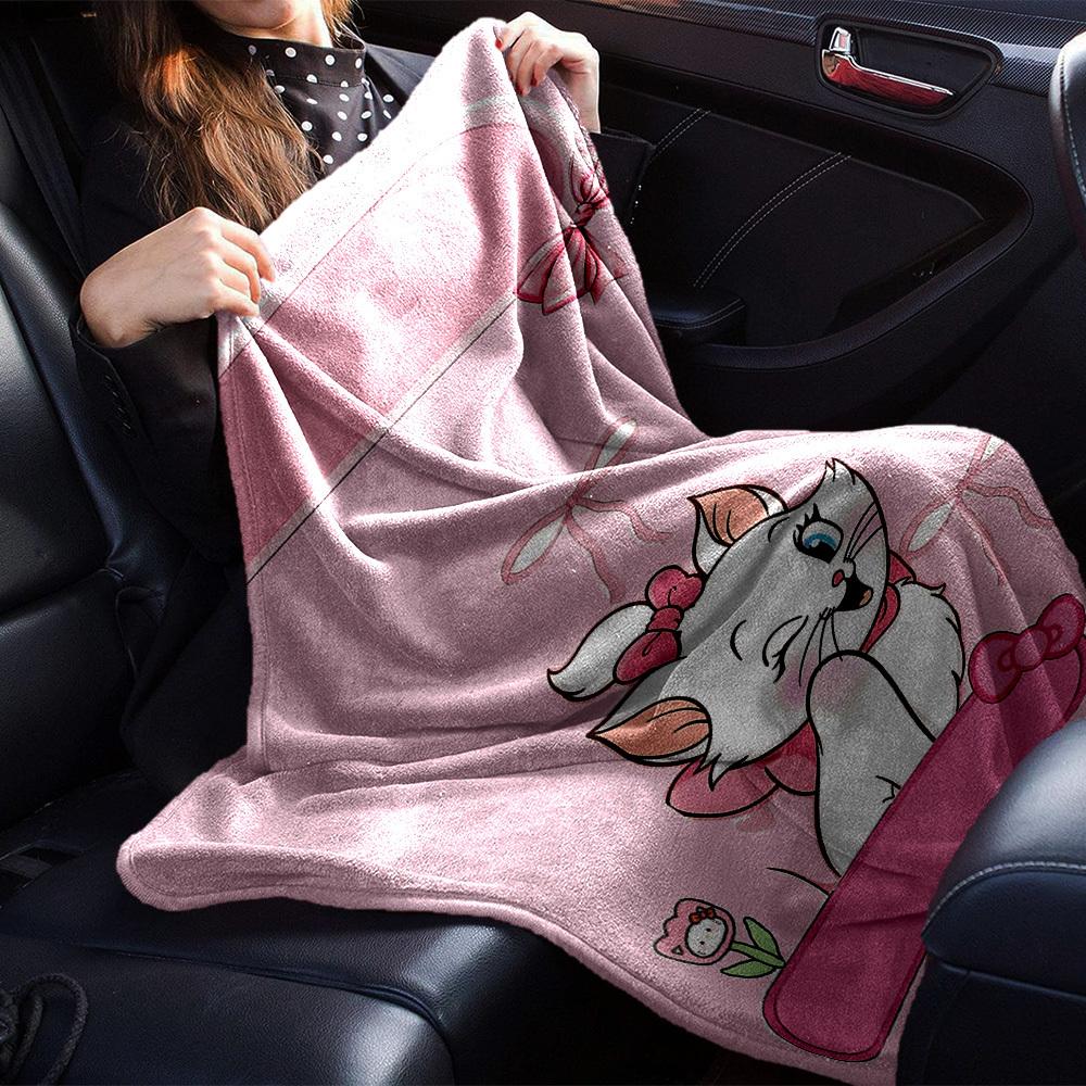 1pc cat bowknot blanket Lightweight Flannel Throw for Sofa Bed Travel Camping Livingroom Office Couch Chair