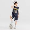 Duoduojia Boys' Summer Mesh Faux Two-Piece Basketball Set