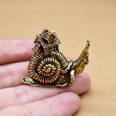 Hip Hop Zveličené Masivní Mosaz Šnečí Domeček Malé Ozdoby Čajové Zvířátko Obřad Měděné Simulační Zvířecí Figurky Miniatury Hračky