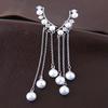 Pendientes earcuff largos con perlas