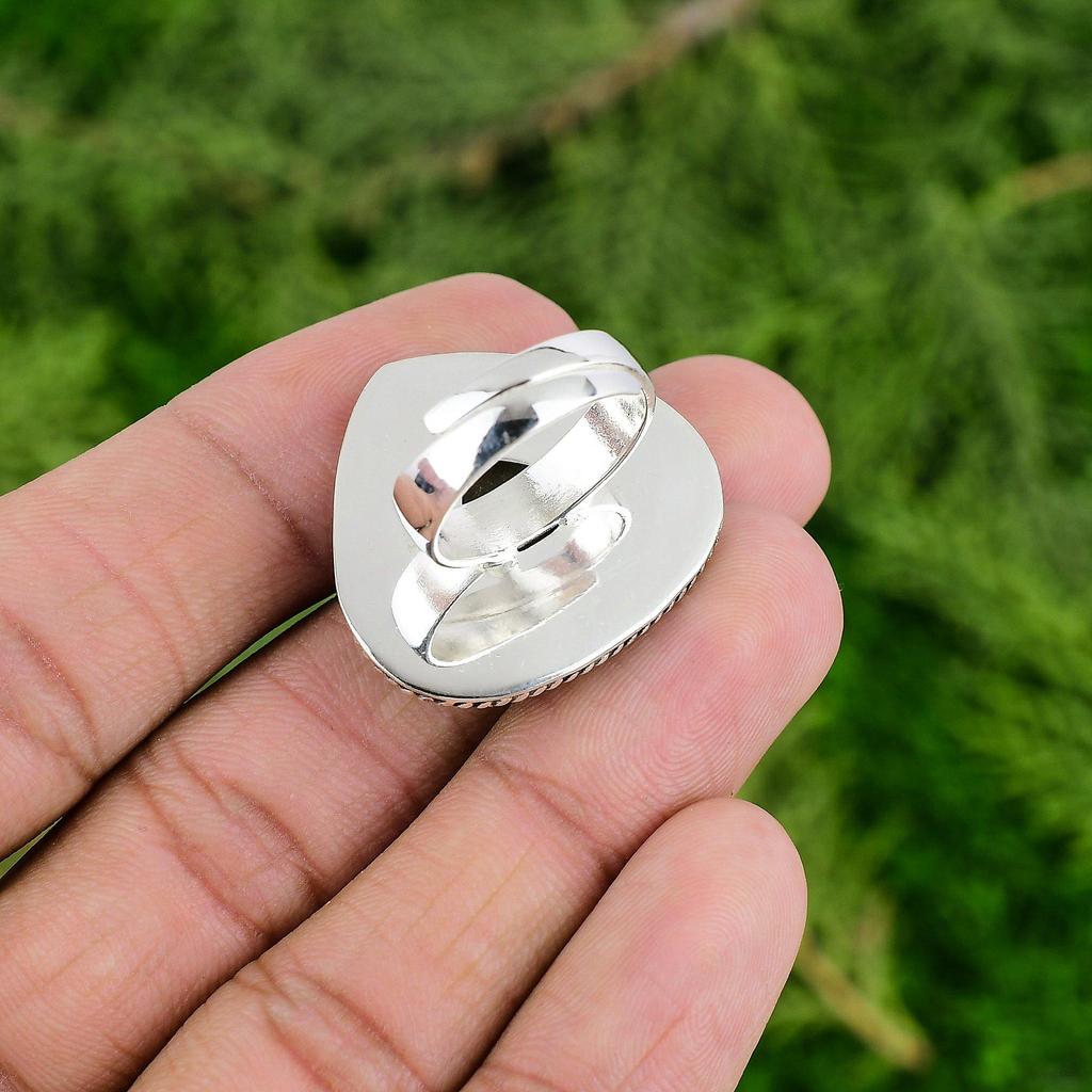 Labradorite Rough Gemstone Statement Third Eye Chakra Sister New Ring 925 Silver
