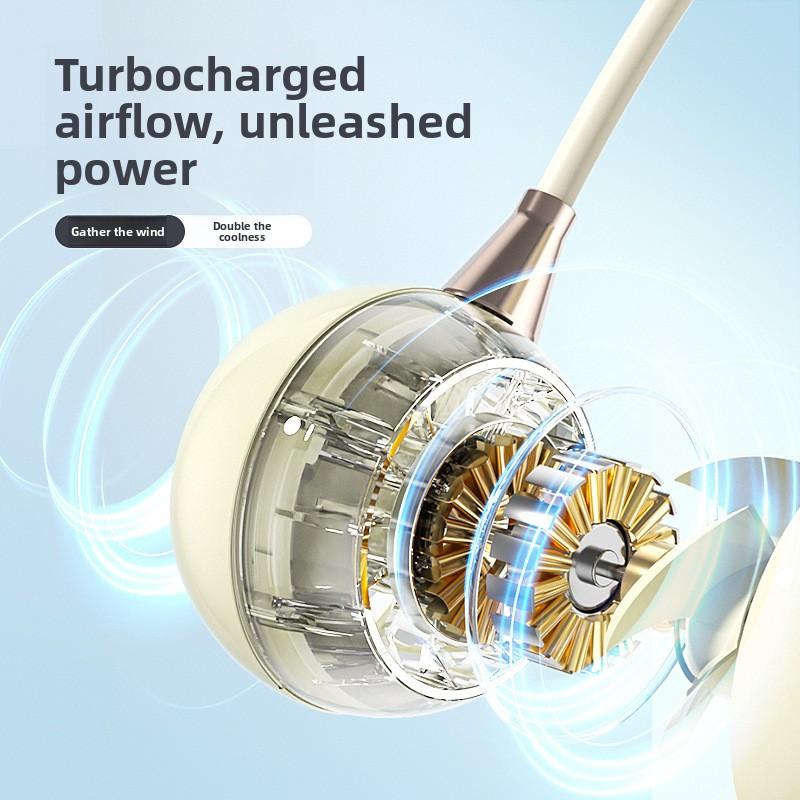 Summer Electrical Lazy Neck Fan, USB Charging Portable Mini Electric Fan, Travel Outdoor Turbo Small Fan